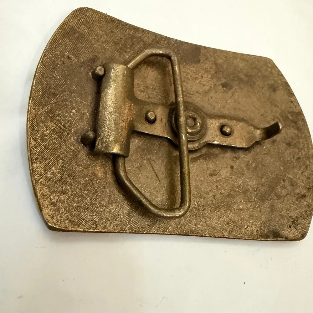 Vintage United Airlines 50th Anniversary Belt Buckle 1926-1976 Biplane Brass